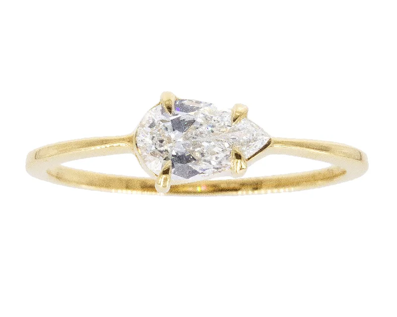 Seasonal Jewelry Clearance – Best Styles At The Lowest Prices 0.50ct Pear White Diamond & 18K Yellow Gold Sophia Ring