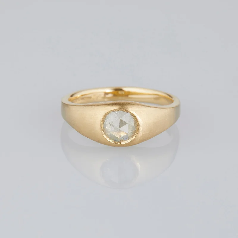 Shine In Style – Shop Jewelry Discounts Today DR146-OOAK | 0.93 Carat One-of-a-Kind Rose Cut Icy Diamond Signet Ring