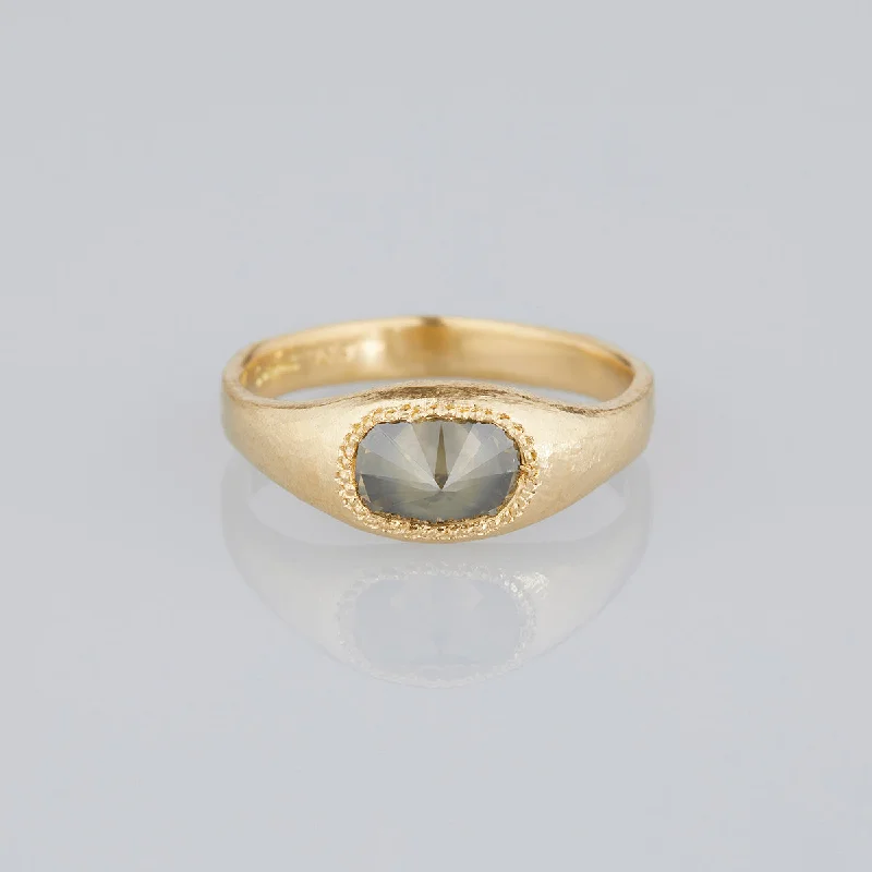 Discounted Jewelry For A Glamorous Look DR138-OOAK | 1.09 Carat One-of-a-Kind Rose Cut Brown Diamond Signet Ring
