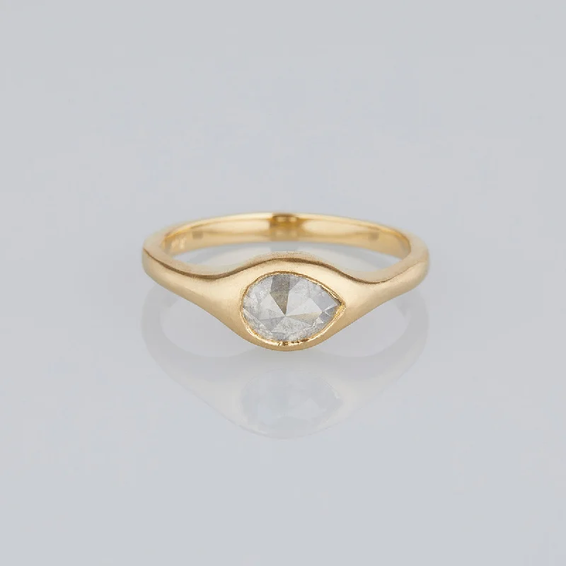 Unique Jewelry Designs Now At Discounted Rates DR140-OOAK | 1.09 Carat One-of-a-Kind Rose Cut Grey Diamond Signet Ring