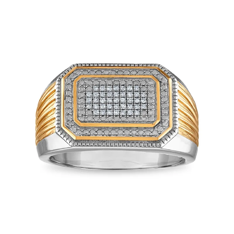 Seasonal Jewelry Clearance – Best Styles At The Lowest Prices 1/10 CTW Diamond Cluster Ring in Two-Tone Sterling Silver