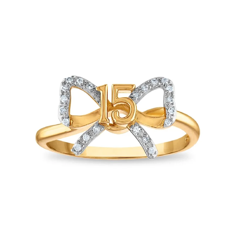 Exclusive Jewelry Offers – Sparkle For Less 1/16 CTW Diamond Quinceanera Ring in 10KT Yellow Gold