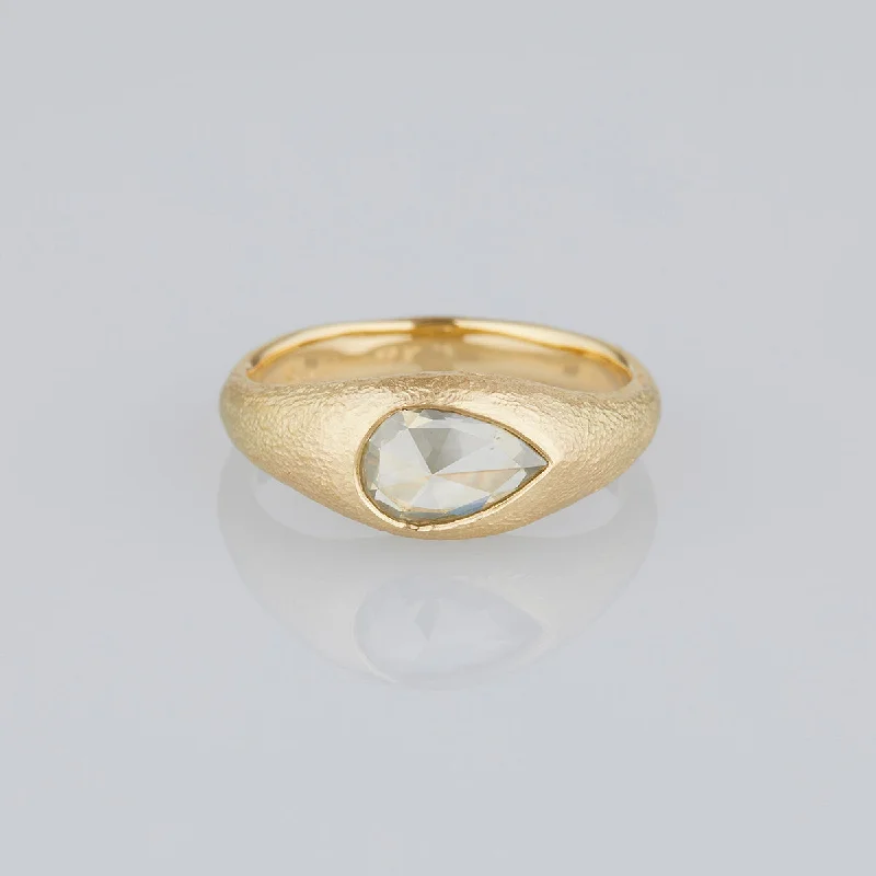 Versatile Layering Jewelry For Effortless Chic DR143-OOAK | 1.17 Carat One-of-a-Kind Rose Cut Champagne Diamond Signet Ring