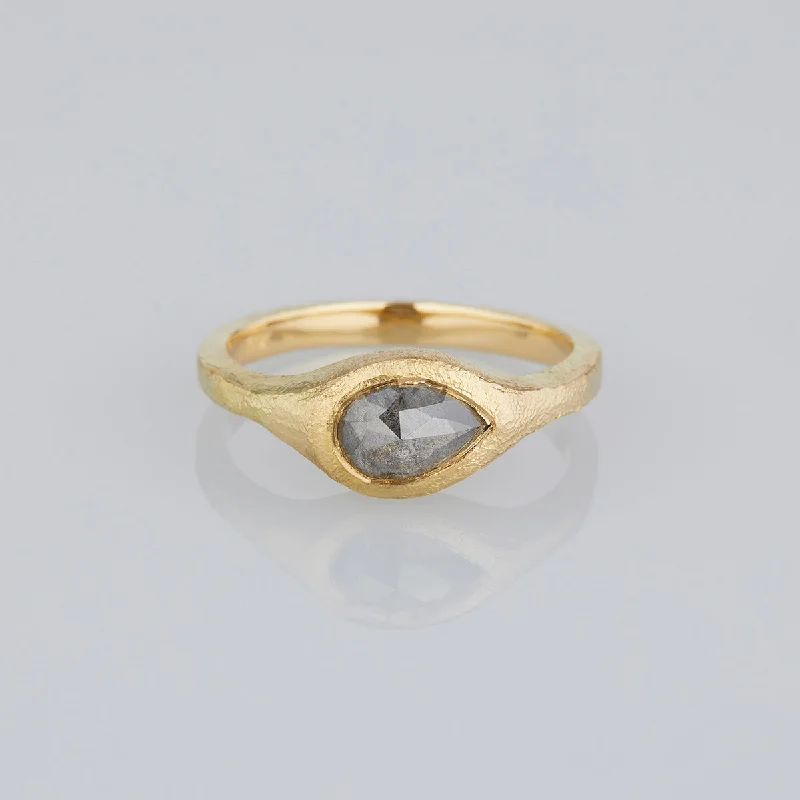 Exclusive Jewelry Bundles At Discounted Prices DR141-OOAK | 1.40 Carat One-of-a-Kind Rose Cut Grey Diamond Signet Ring