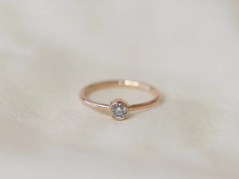 Stunning Jewelry At A Fraction Of The Price Bezel Set Salt and Pepper Diamond Solitaire Ring Stunning Jewelry At A Fraction Of The Price Bezel Set Salt and Pepper Diamond Solitaire Ring