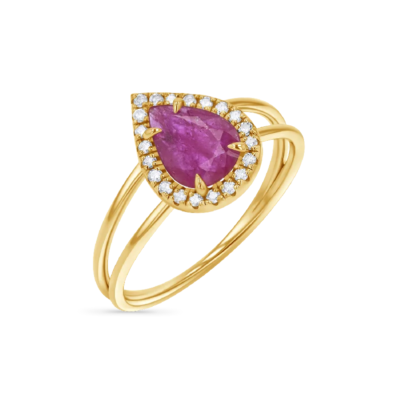 Timeless Jewelry Styles At Wallet-Friendly Prices Diamond Pave Teardrop Ruby Ring