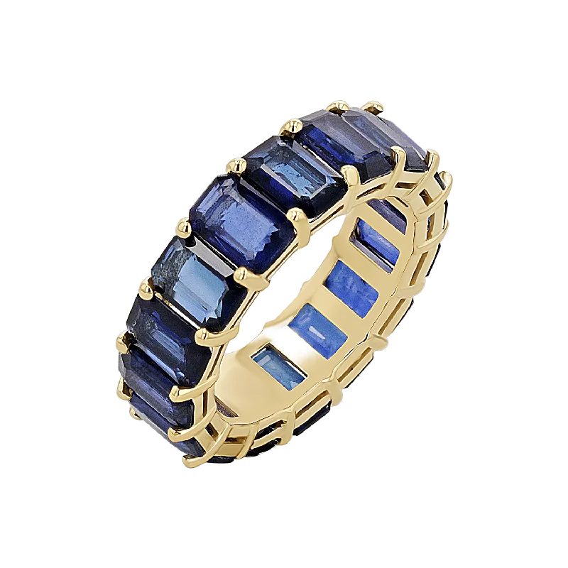 Best Jewelry Deals – Premium Quality At Exclusive Discounts Genuine Blue Sapphire Emerald Cut Eternity Ring