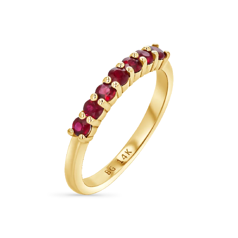 Romantic Heart-Shaped Jewelry For Special Gifts Lucky Seven Ruby Band