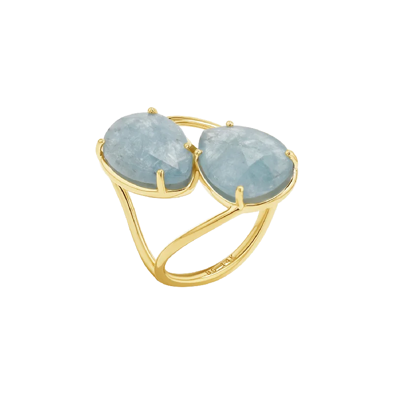 The Perfect Jewelry Piece At The Perfect Price Pear Shape Aquamarine Duo Rose Cut Ring