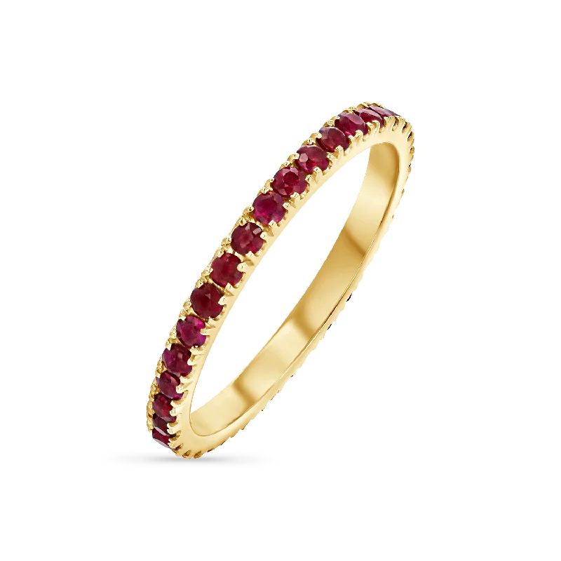 Delicate Crystal Jewelry For Sophisticated Charm Ruby U Pave Eternity Band