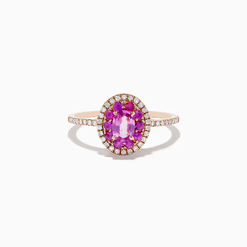 Trending Jewelry Styles Now At Limited-Time Discounts 14K Rose Gold Pink Sapphire and Diamond Ring