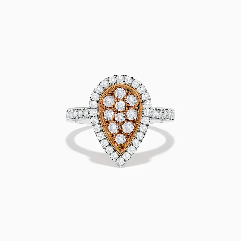 Elegant Jewelry Styles At Budget-Friendly Prices 14K Two Tone Gold White and Pink Diamond Ring