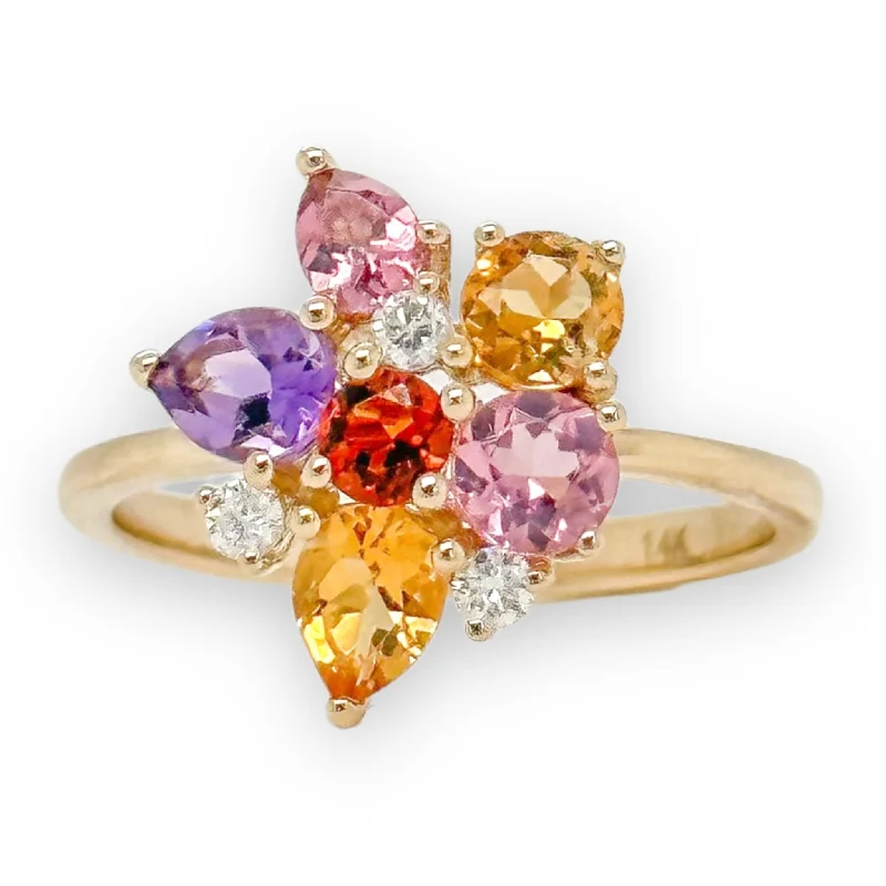 Jewelry Sale Bonanza – Grab Your Sparkle Now 14K Y Gold & 1.70ctw Multi Color Stones & 0.12cttw G/SI2 Diamond Ring Jewelry Sale Bonanza – Grab Your Sparkle Now 14K Y Gold & 1.70ctw Multi Color Stones & 0.12cttw G/SI2 Diamond Ring