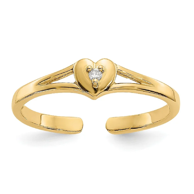 Unique Jewelry For Less – Shop The Sale Now 14KT Yellow Gold 1/100 CTW Heart Toe Ring
