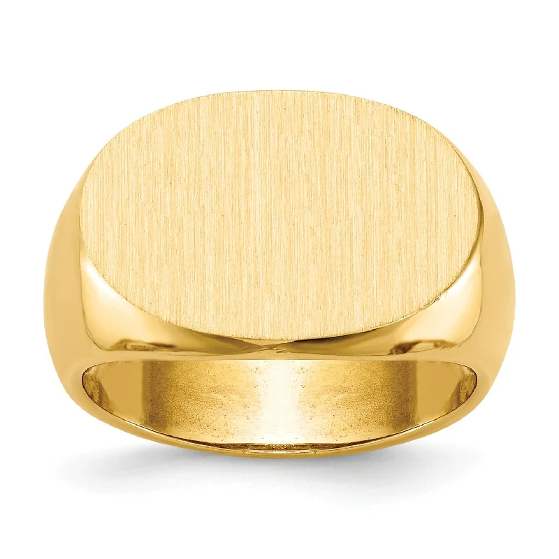 Huge Savings On Timeless Jewelry Collections 14KT Yellow Gold 14X19.5MM Signet Ring; Size 10
