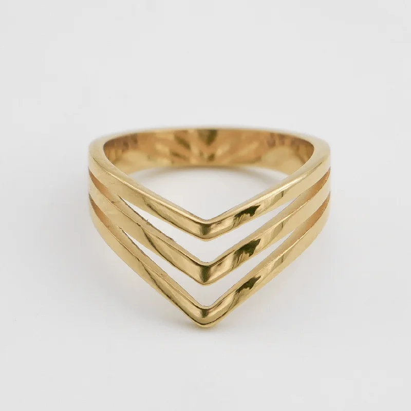 Timeless Jewelry At Special Discount Rates 3 Strand Chevron Ring