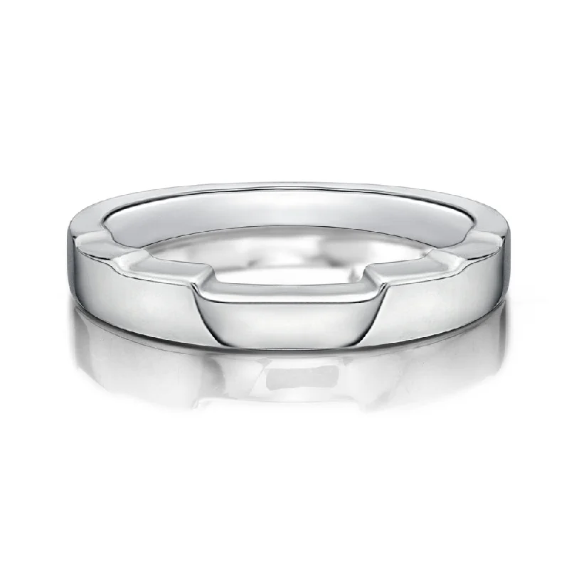 Shop Handcrafted Jewelry At Special Promotional Rates 5 Step Cut-Out Band in White Gold Shop Handcrafted Jewelry At Special Promotional Rates 5 Step Cut-Out Band in White Gold
