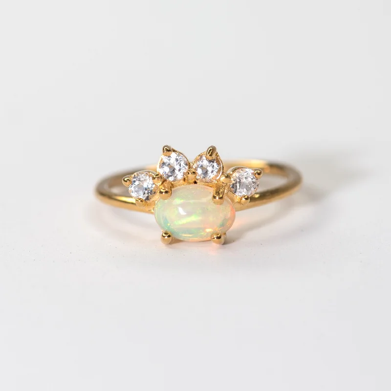 Dazzle With Discounts – Shop Jewelry On Sale Annabelle Opal and White Topaz Band