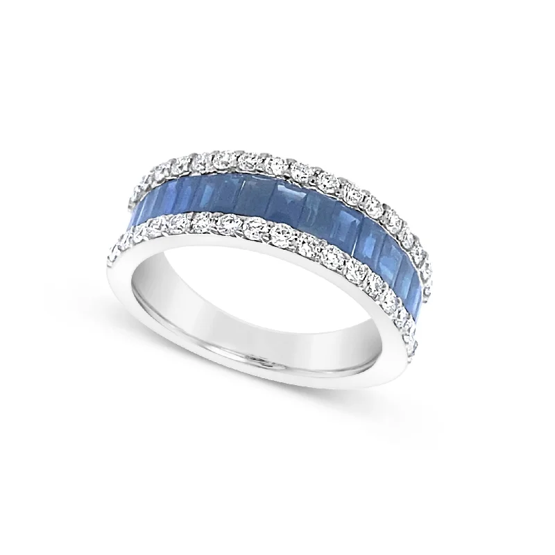 High-End Sparkle, Low-End Prices – Jewelry Sale Live Baguette Sapphire and Round Diamond Ring