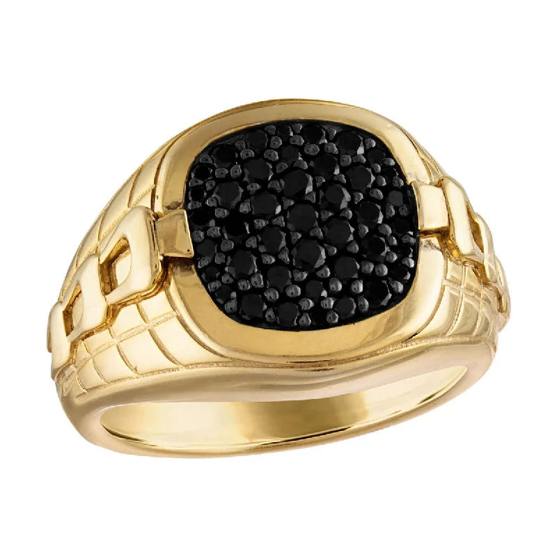 Fashion-Forward Geometric Jewelry For Contemporary Style Bulova 14KT Yellow Gold Plated Sterling Silver and 1/2 CTW Diamond Ring