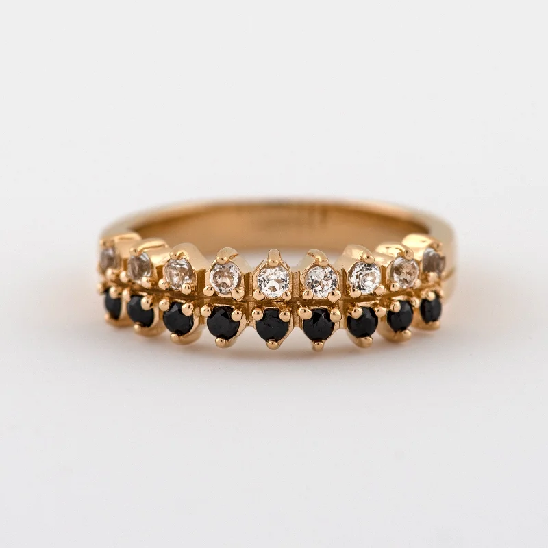 Flash Sale On Exquisite Jewelry – Don't Miss Out Chole White Topaz and Black Onyx Band