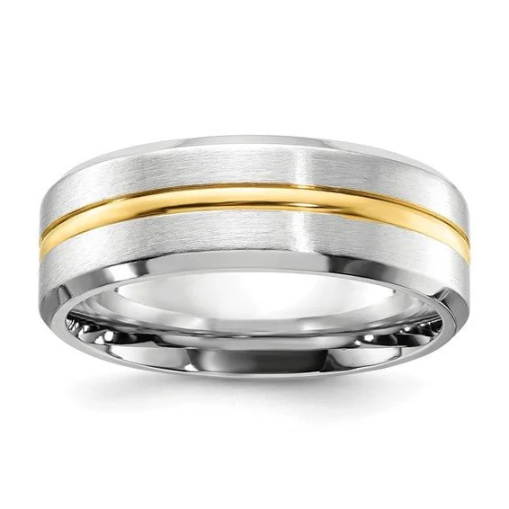 Personalized Jewelry Sale – Unique Pieces At Great Prices Cobalt Brushed and Polished with Yellow IP-plated Center Beveled Edge 8mm Band Personalized Jewelry Sale – Unique Pieces At Great Prices Cobalt Brushed and Polished with Yellow IP-plated Center Beveled Edge 8mm Band