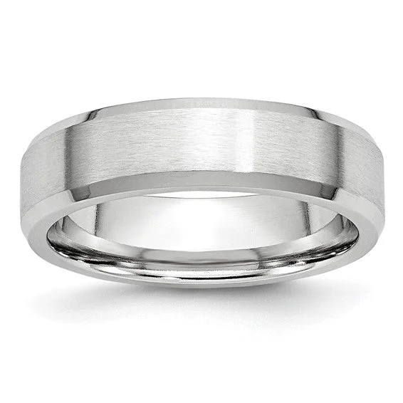 Elegant Jewelry, Exclusive Prices – Shop Now Cobalt Satin and Polished Beveled Edge 6mm Band Elegant Jewelry, Exclusive Prices – Shop Now Cobalt Satin and Polished Beveled Edge 6mm Band