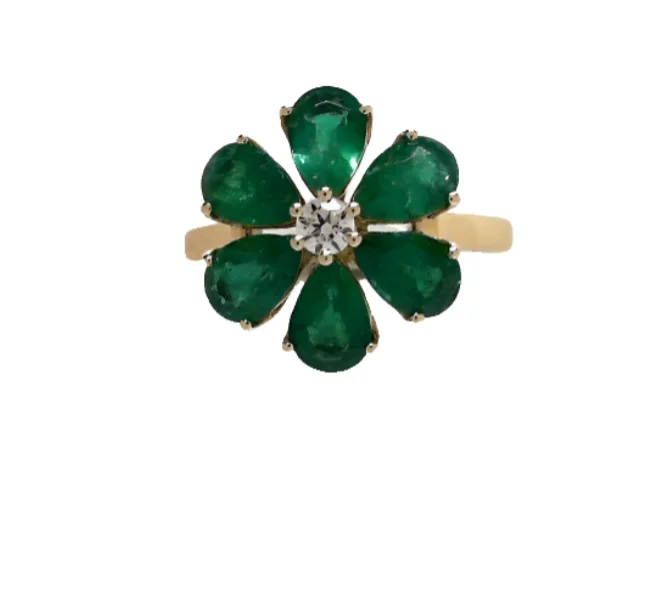 High-End Jewelry, Now More Affordable Than Ever Emerald Floral Ring