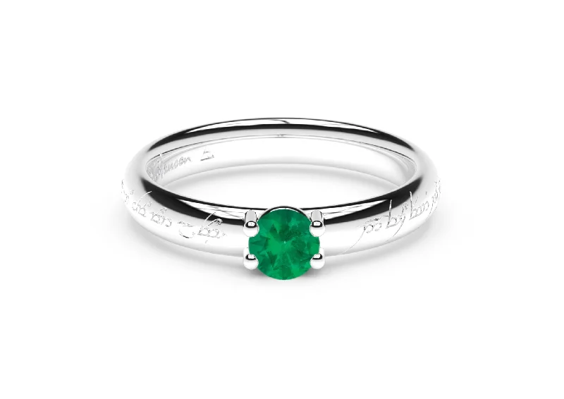 Luxury Jewelry Sale – Sparkle For Less Contemporary Slim Elvish Precious Gemstone Engagement Ring, White Gold & Platinum