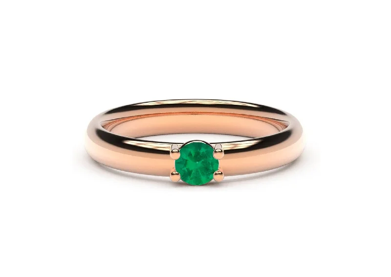 Affordable Glamour – Premium Jewelry At Special Prices Contemporary Slim Precious Gemstone Engagement Ring, Red Gold