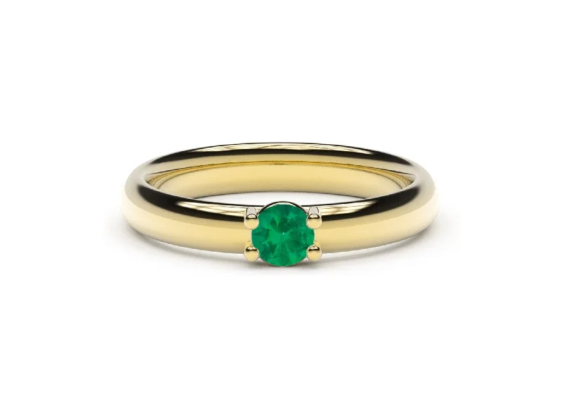 Bestselling Jewelry At Special Promotional Rates Contemporary Slim Precious Gemstone Engagement Ring, Yellow Gold
