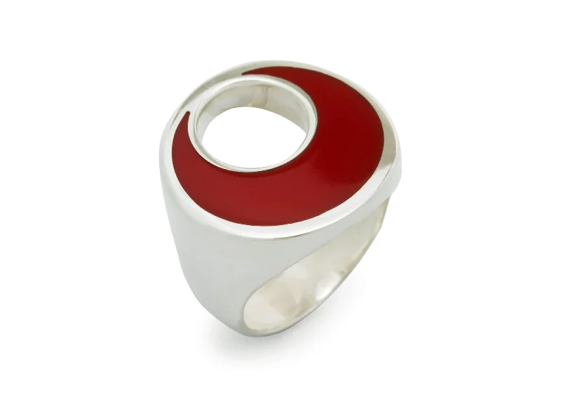 Shop Stylish Jewelry Now And Save Big Crescent Moon Resin Ring, Sterling Silver