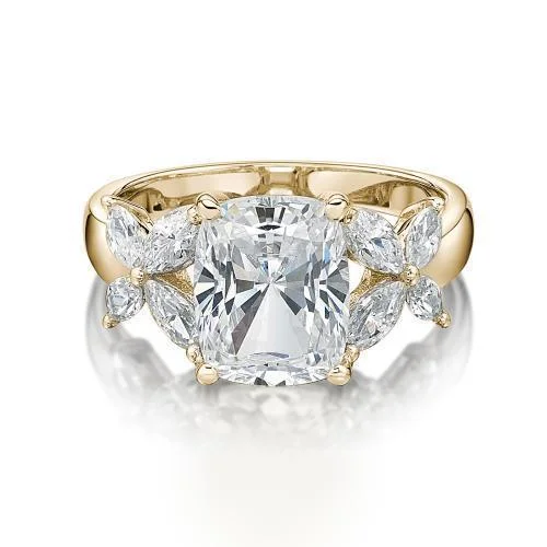 Fashion-Forward Jewelry At Incredible Prices Cushion and Marquise Dress ring with 4.45 carats* of diamond simulants in 10 carat yellow gold Fashion-Forward Jewelry At Incredible Prices Cushion and Marquise Dress ring with 4.45 carats* of diamond simulants in 10 carat yellow gold