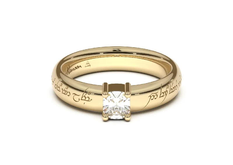 Elegant Jewelry, Affordable Luxury – Shop Now Cushion Classic Elvish Engagement Ring, Yellow Gold