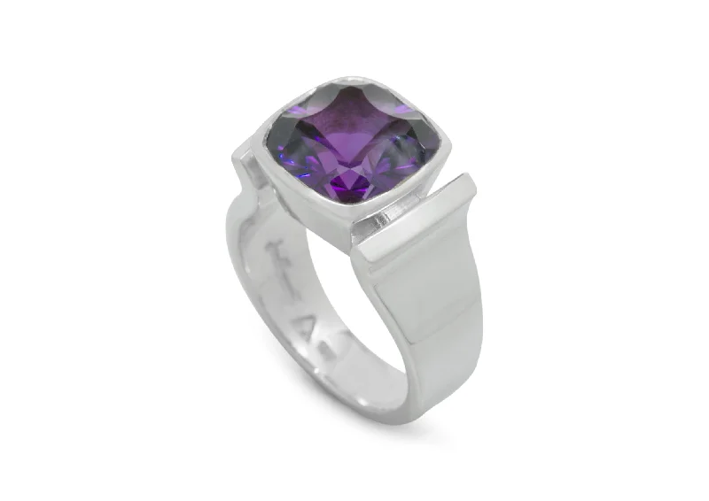 Shop Elegant Jewelry At Unbeatable Prices Cushion Optix Cut Gemstone Ring, Sterling Silver