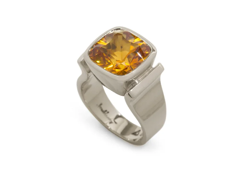 Special Offers On Handcrafted And Designer Jewelry Cushion Optix Cut Gemstone Ring, White Gold & Platinum