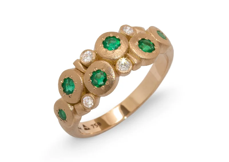 Shop Fine Jewelry With Exclusive Savings Custom Emerald & Diamond Ring, Red Gold