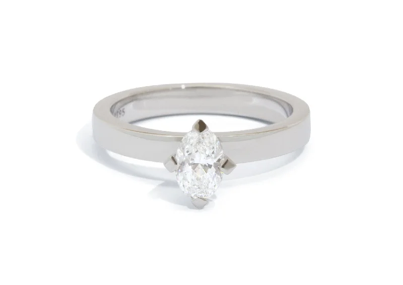 Big Discounts On Elegant Jewelry Collections Custom Oval Diamond Solitaire Engagement Ring, Platinum