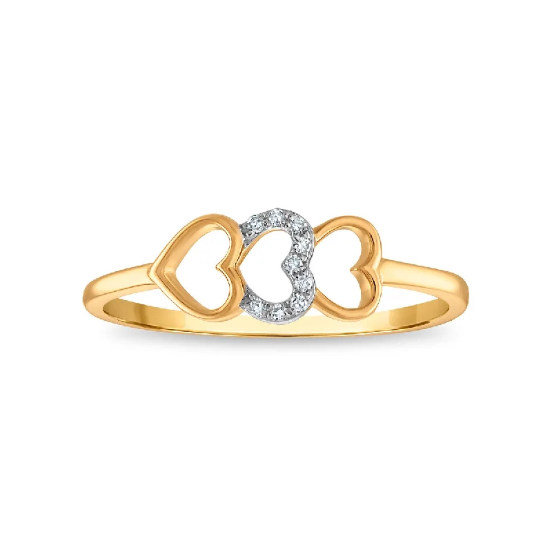 Diamond Accent Heart Ring in 10KT Yellow Gold