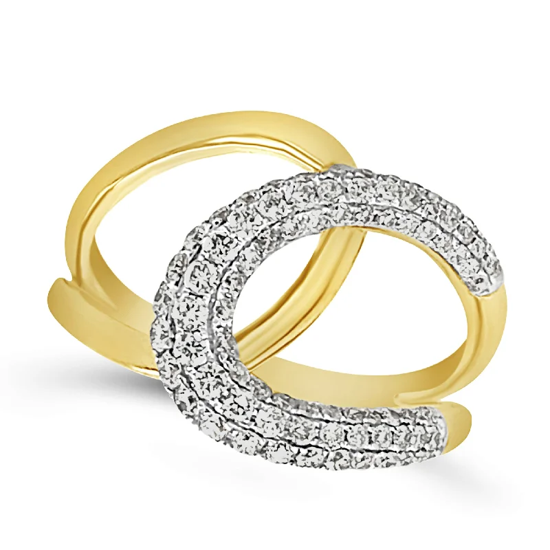 Celebrate Every Occasion With Sparkling Savings Diamond Accented Open Oval Crossover Ring