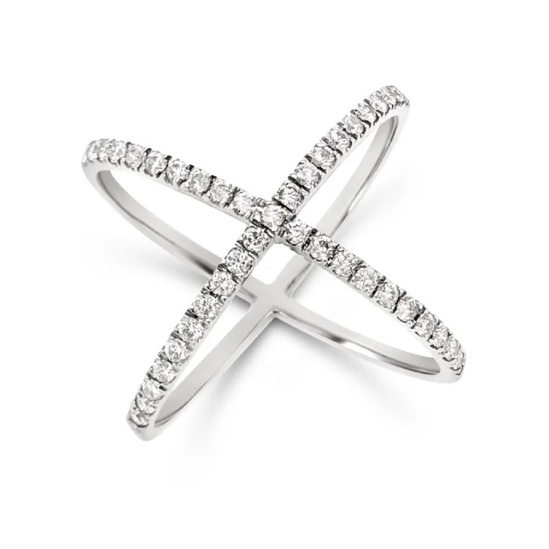 Trendy Minimalist Jewelry For Everyday Wear Diamond X Design Ring