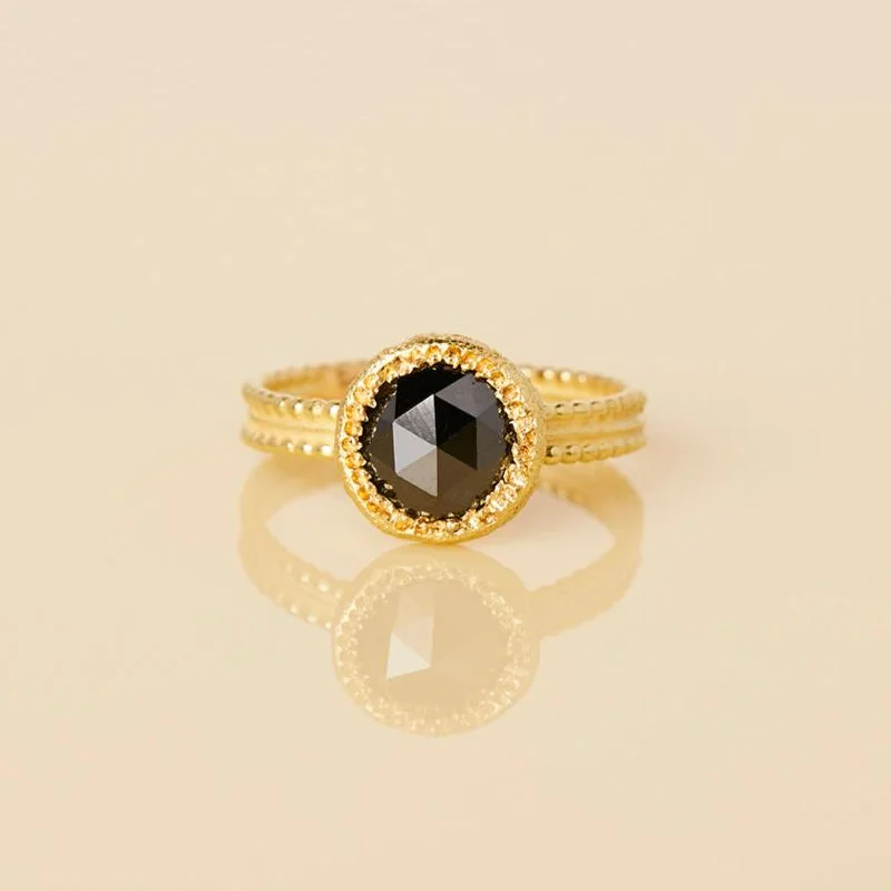 Unmissable Discounts On Timeless Jewelry Pieces DR100-OOAK | 1.22 Carat One-of-a-Kind Rose Cut Black Diamond Ring