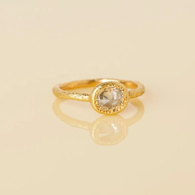 Make Every Moment Shine – Jewelry Discounts Available DR94-OOAK | 0.67 Carat One-of-a-Kind Rose Cut Grey Diamond Ring