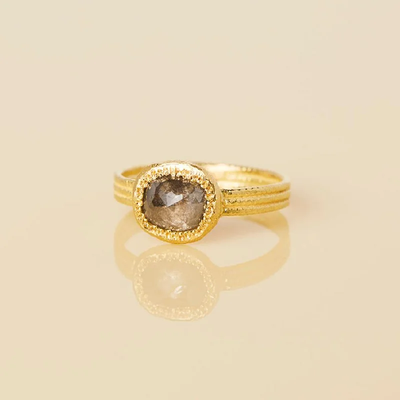 Shop Dazzling Jewelry At The Best Prices DR97-OOAK | 1.26 Carat One-of-a-Kind Rose Cut Grey Diamond Ring
