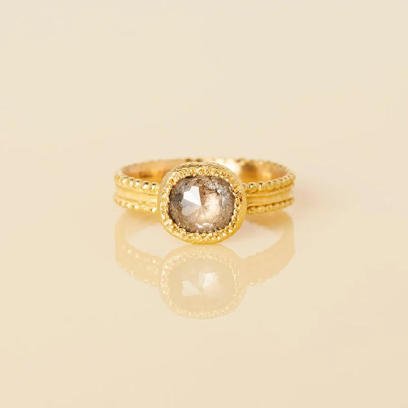 Personalized Jewelry Sale – Meaningful Gifts At Great Prices DR98-OOAK | 1.33 Carat One-of-a-Kind Rose Cut Grey Diamond Ring
