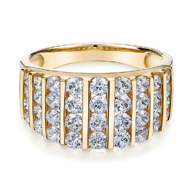 Gorgeous Jewelry, Limited-Time Savings Dress ring with 1.44 carats* of diamond simulants in 10 carat yellow gold Gorgeous Jewelry, Limited-Time Savings Dress ring with 1.44 carats* of diamond simulants in 10 carat yellow gold