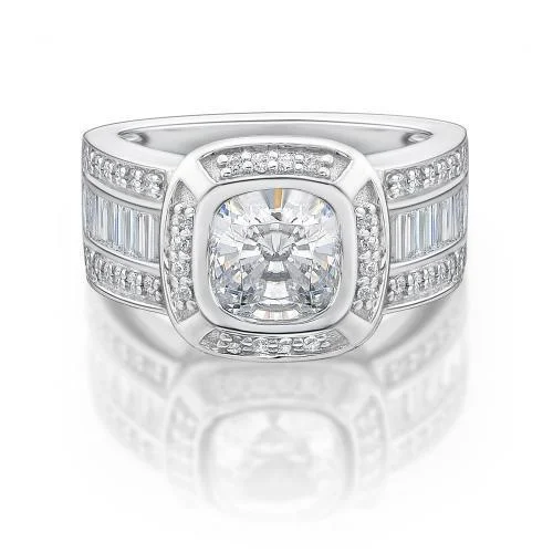 Personalized Engraved Jewelry For Meaningful Gifts Dress ring with 1.56 carats* of diamond simulants in 10 carat white gold Personalized Engraved Jewelry For Meaningful Gifts Dress ring with 1.56 carats* of diamond simulants in 10 carat white gold