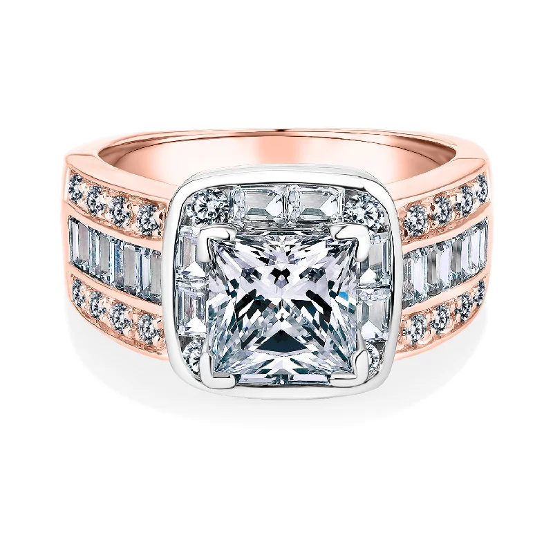 Premium Diamond Jewelry For Unforgettable Moments Dress ring with 3.6 carats* of diamond simulants in 10 carat rose and white gold Premium Diamond Jewelry For Unforgettable Moments Dress ring with 3.6 carats* of diamond simulants in 10 carat rose and white gold