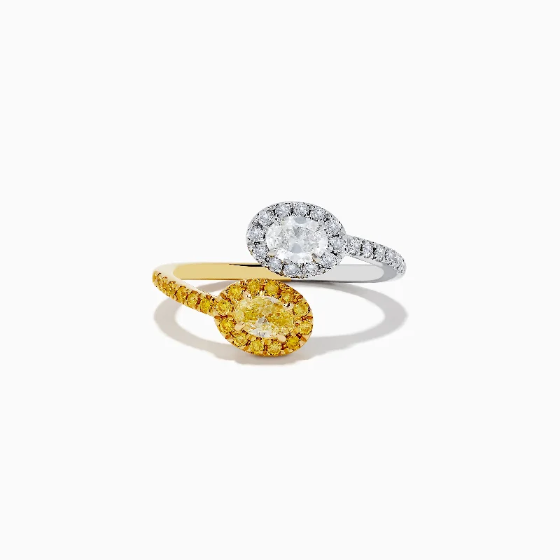 Modern Jewelry At Exclusive Discounts – Shop Today Duo 14K 2-Tone Gold Yellow and White Diamond Toi Et Moi Ring