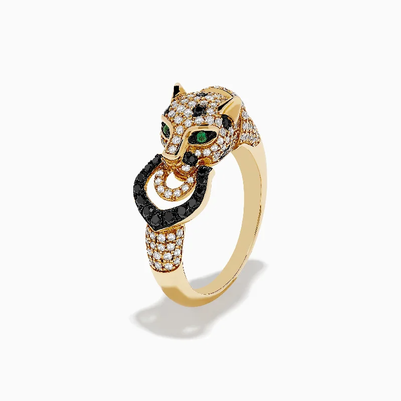 Elegant Jewelry, Affordable Luxury – Shop Now Signature 14K Yellow Black and White Diamond and Emerald Panther Ring Elegant Jewelry, Affordable Luxury – Shop Now Signature 14K Yellow Black and White Diamond and Emerald Panther Ring